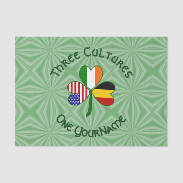 Papel De Seda Bandera Shamrock norteamericana belga personalizad (Anverso)