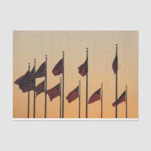 Papel De Seda Banderas al Atardecer Patriótico Americano USA