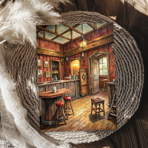 Papel De Seda Bar occidental de vaquero salvaje en pradera