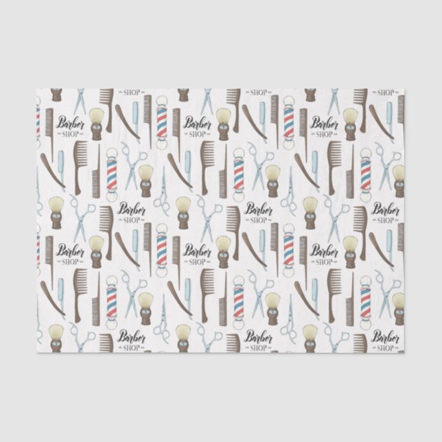 Papel De Seda Barber Tools Cpmbos y brochasPapel de tejidos (Anverso)