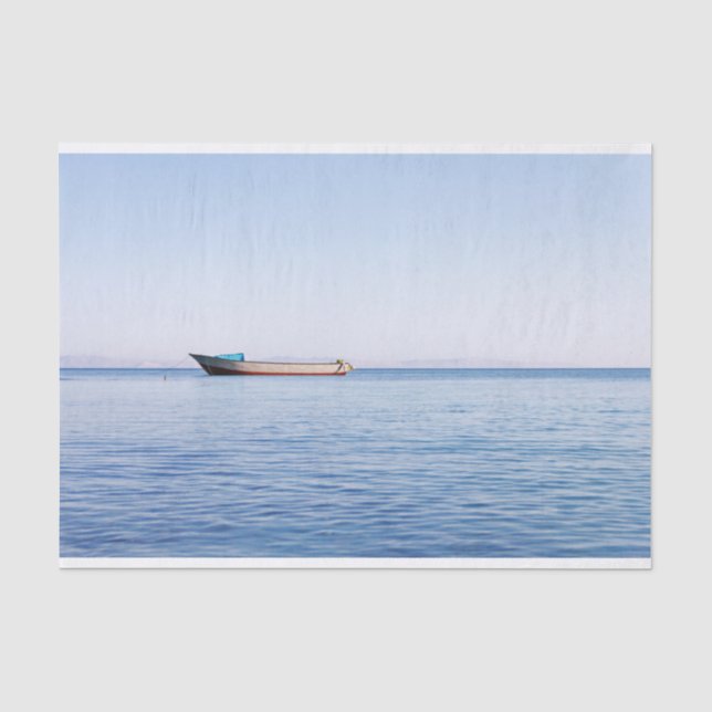 Papel De Seda barco de mar en calma (Anverso)