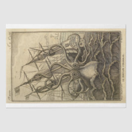 Papel De Seda Barco de Octopus Náutico Ephemera Desahuciar