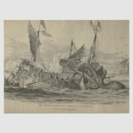 Papel De Seda Barco de Octopus Náutico Ephemera Desahuciar