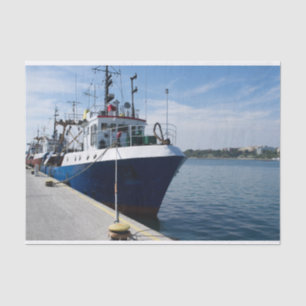 Papel De Seda Barco de pesca en amarre