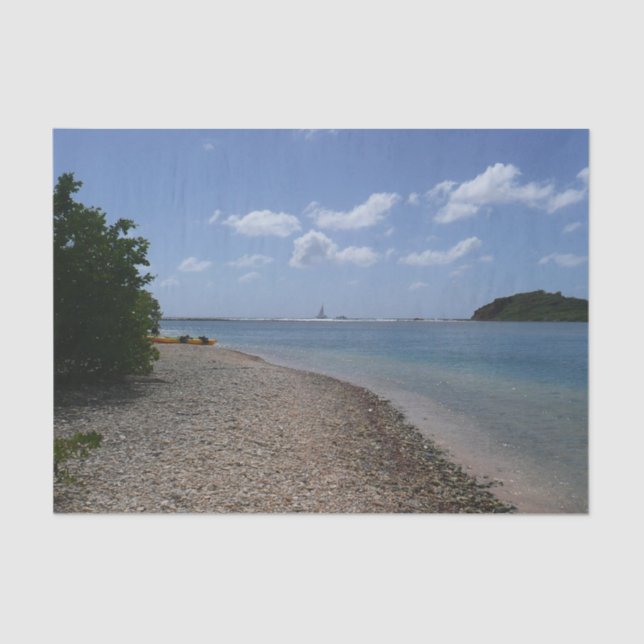 Papel De Seda Barco de vela a la distancia en Santo Tomás (Anverso)