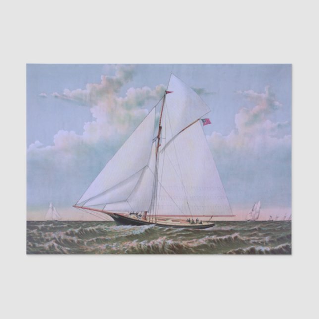 Papel De Seda Barco de vela antiguo (Anverso)