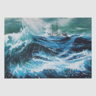 Papel De Seda Barco en el mar en tormenta