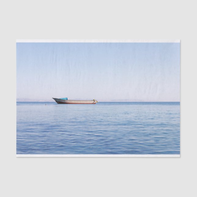 Papel De Seda Barco marítimo tranquilo (Anverso)
