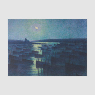 Papel De Seda Barcos de pesca a la luz de la luna (Camaret, Fran