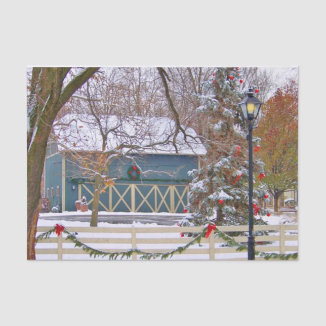 Papel De Seda Barn Azul navidades (Anverso)