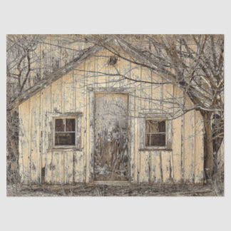 Papel De Seda Barne y árboles de invierno de cosecha vintage