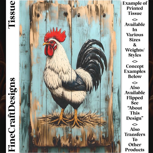 Papel De Seda Barnyard Rooster DB7L Decoupage en Francia (Subido por el creador)