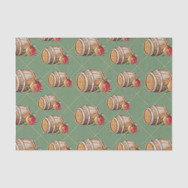 Papel De Seda Barril de madera con melocotón (Anverso)
