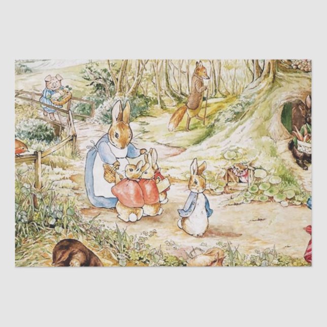 Papel De Seda Barrio de Peter Rabbit por Beatrix Potter (Anverso)