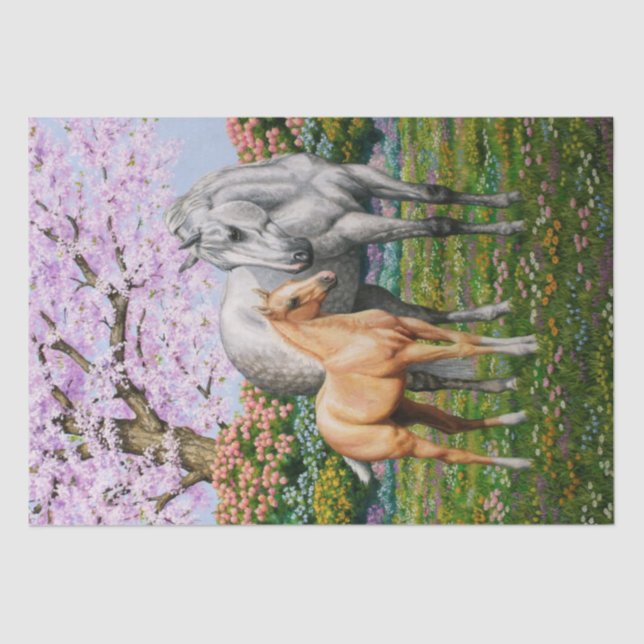 Papel De Seda Barrio Gris de manzana Mare Palomino Foal (Anverso)