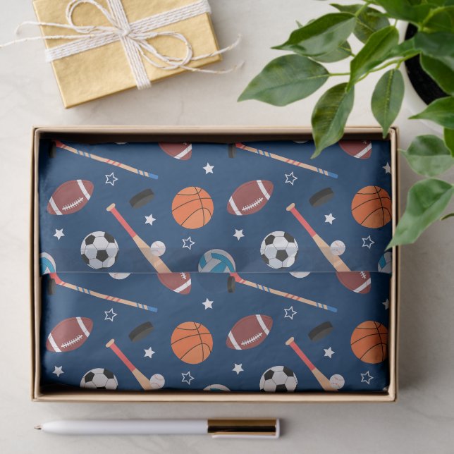 Papel De Seda Baseball sports Pattern  (Regalo )