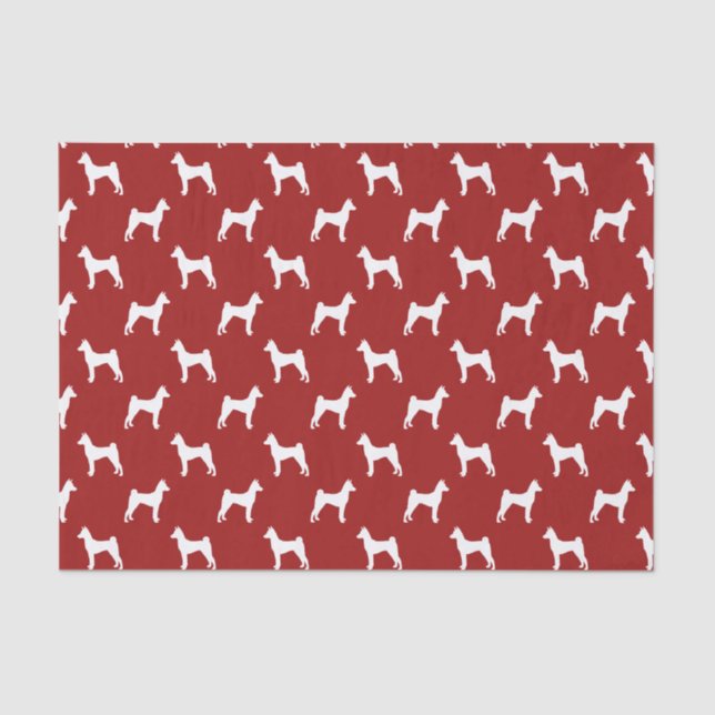 Papel De Seda Basenji siluetea rojo del modelo (Anverso)