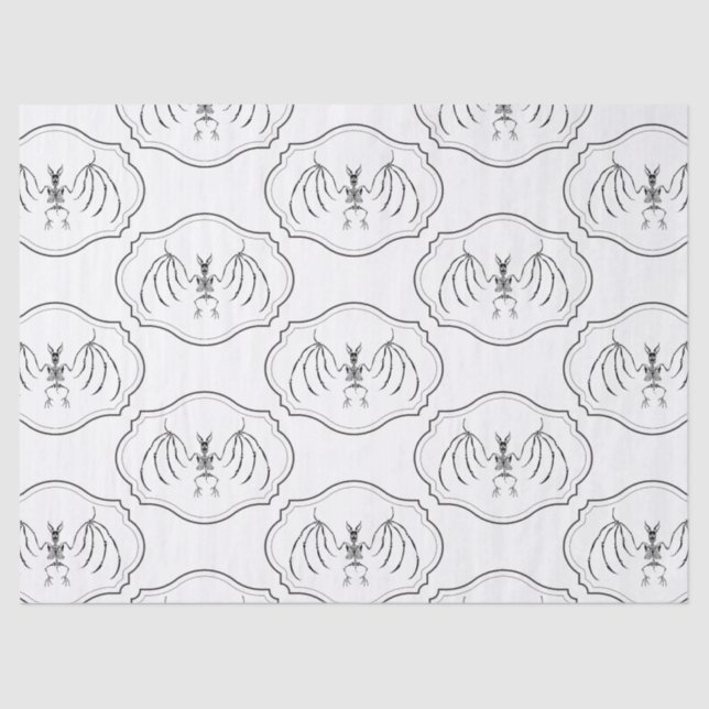 Papel De Seda Bat Skeleton Gótico Spooky (Anverso)