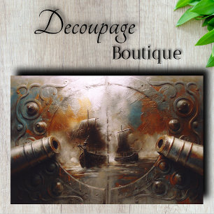 Papel De Seda Batalla Naval de Porthole Decoupage
