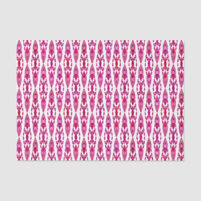 Papel De Seda Batik tribal - Borquín y rosa fucsia (Anverso)