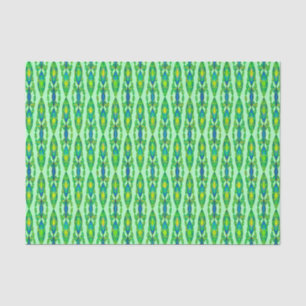 Papel De Seda Batik tribal - Moneda, verde esmeralda y azul