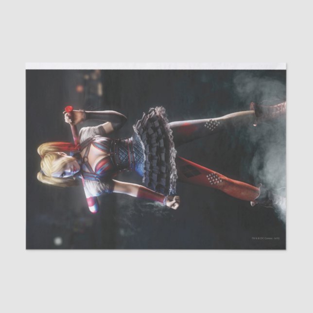 Papel De Seda Batman Arkham Knight | Harley Quinn con murciélago (Anverso)