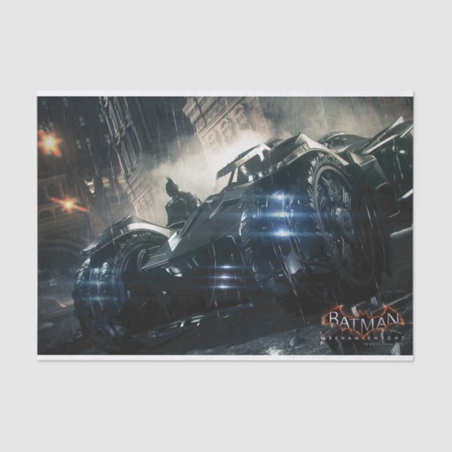 Papel De Seda Batman Con Batmobile En La Lluvia (Anverso)