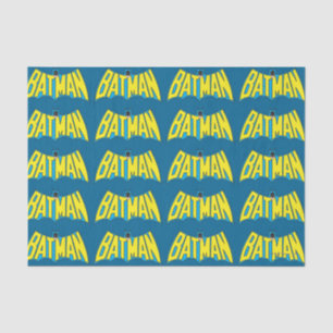 Papel De Seda Batman   Logotipo azul amarillo vintage