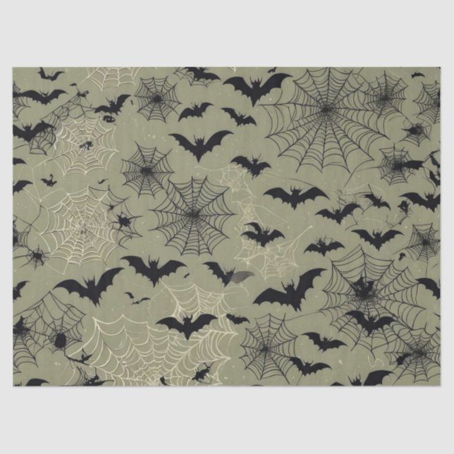 Papel De Seda Bats Spiders Webs (Anverso)