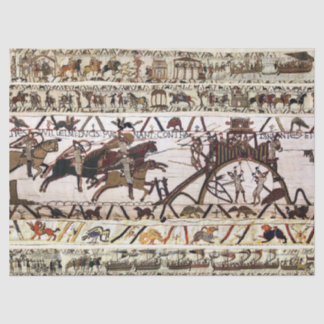 PAPEL DE SEDA BAYEUX TAPESTRÍA DE DINAN, ATAQUE AL CASTILLO