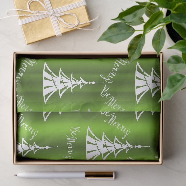 Papel De Seda Be Merry Green Navidades (Regalo )