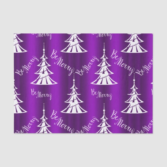Papel De Seda Be Merry Purple Navidades (Anverso)