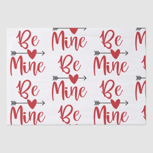 Papel De Seda Be Mine Arrow Through Heart El día de San Valentín (Anverso)