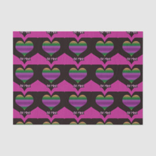Papel De Seda Be Mine Valentine Purple Stripe Heart