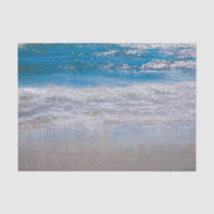 Papel De Seda Beach Blue Coastal Ocean Waves Arte Tropical