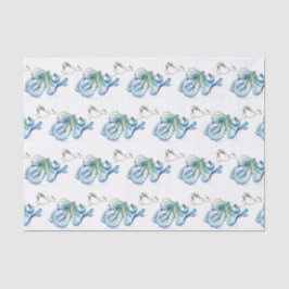 Papel De Seda Beach Christmas Blue Tissue Paper