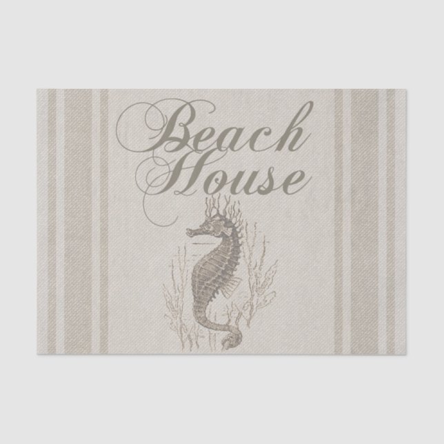 Papel De Seda Beach House Seahorse Seashore (Anverso)