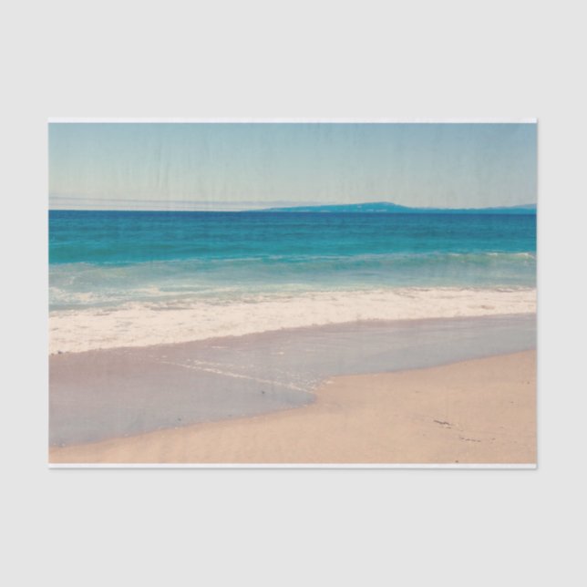 Papel De Seda Beach Photo Ocean Blue Scenic (Anverso)