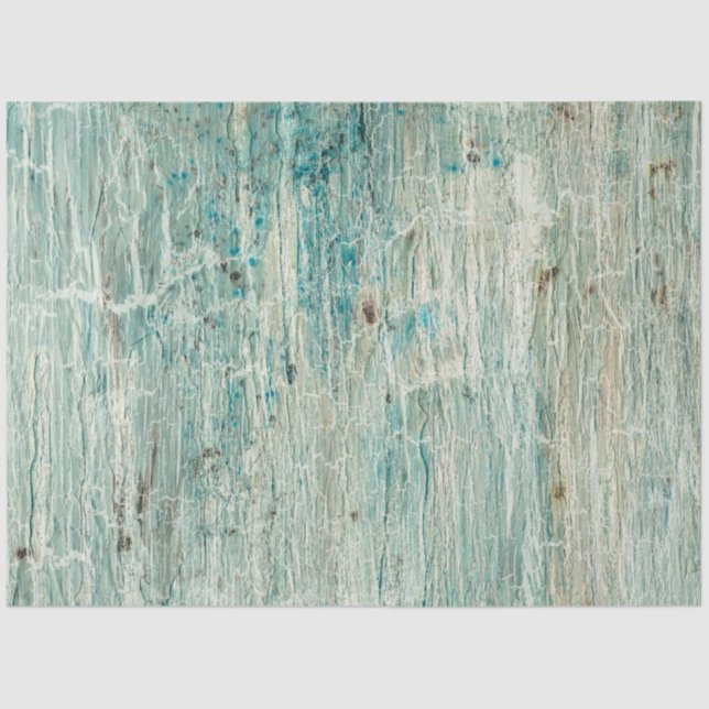 Papel De Seda Beach Rustic Wood Ocean Blue Crackpage (Anverso)