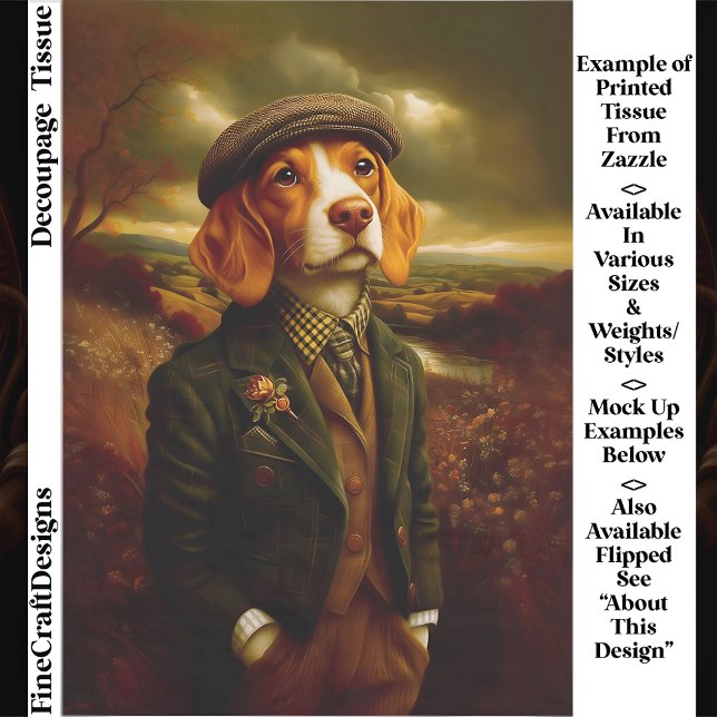 Papel De Seda Beagle Country Gentleman Landscape EX9R Decoupage (Subido por el creador)