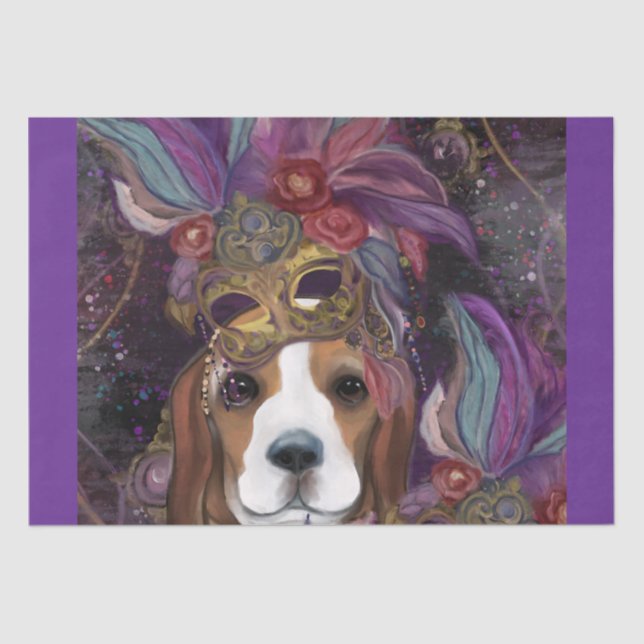 PAPEL DE SEDA BEAGLE DE MARDI GRAS (Anverso)