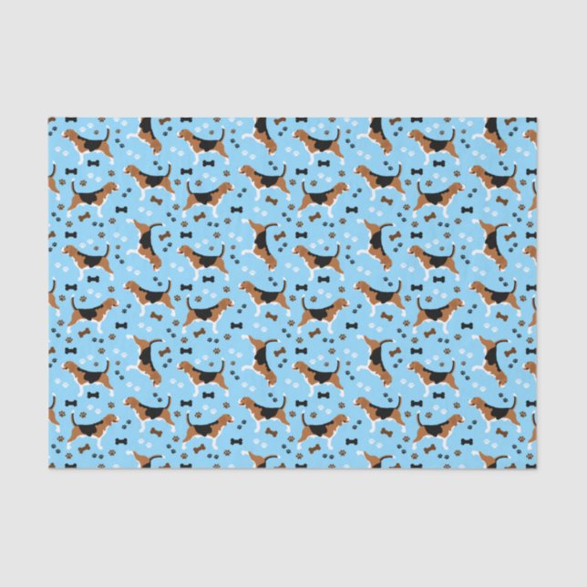 Papel De Seda Beagles Dog Pattern Cute Beagle (Anverso)