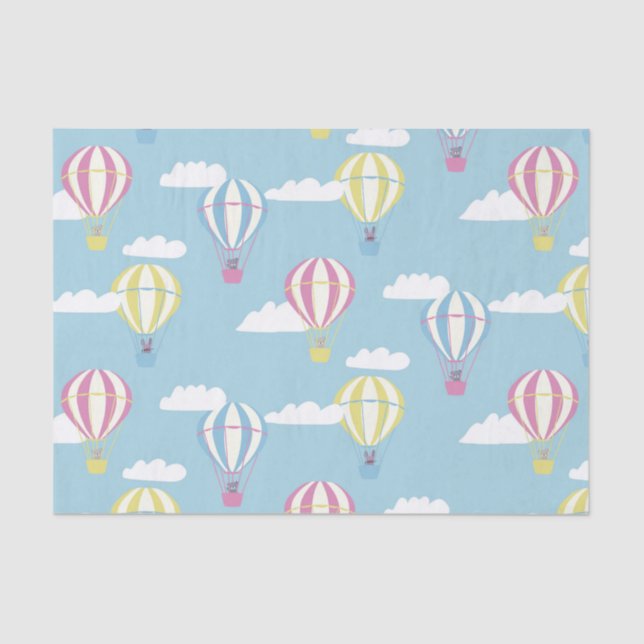 Papel De Seda Bears & Rabbit Hot Air Balloon Day Out (Anverso)