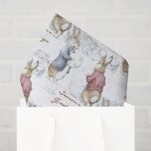 Papel De Seda Beatrix Potter Snowman y Bunnies Holiday