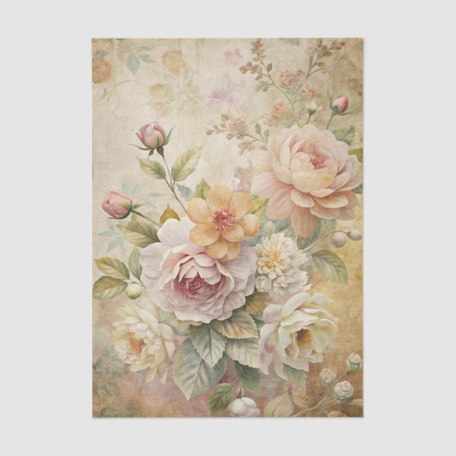 Papel De Seda Beautiful Boquet of Pastel Flowers Background (Anverso)