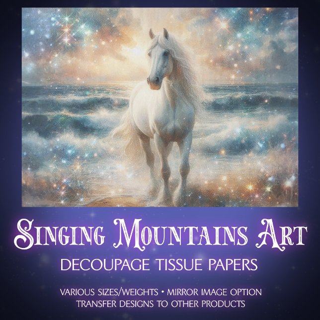 Papel De Seda Beautiful Coastal Horse and Ocean Art Decoupage (Subido por el creador)