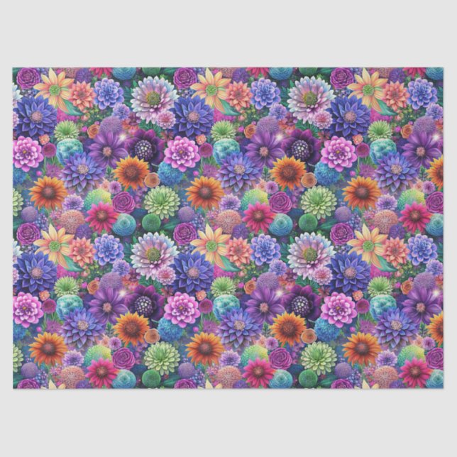 Papel De Seda Beautiful Colorful Wildflowers Pattern Decoupage (Anverso)