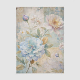 Papel De Seda Beautiful Pastel Peonies on a Collage Background