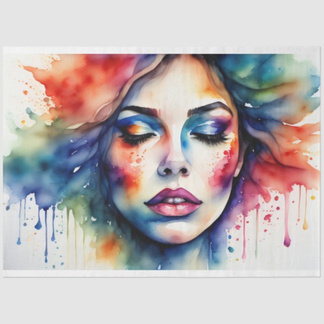 Papel De Seda Beautiful peaceful Woman OFDT no1 Tissue paper (Anverso)