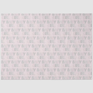 Papel De Seda Bebé Chica Dotty Letters Pastel Gris Rosa